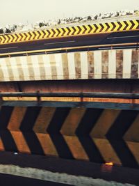 Close-up of railing against building