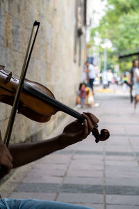 Close-up of violin