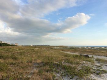 Scenic view of beach against sky