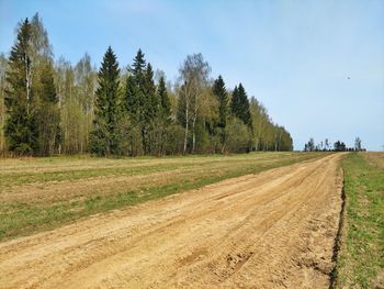 Road amidst field against sky