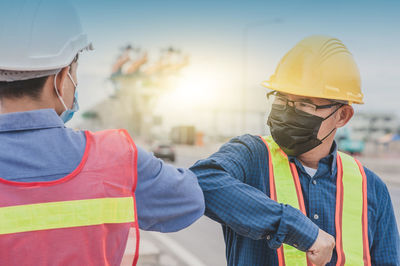 Man working at construction site