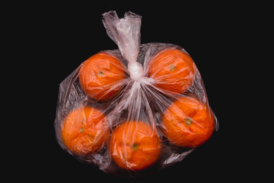 Close-up of pumpkin against black background