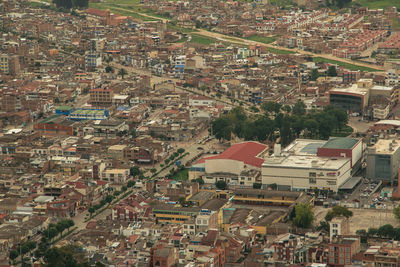 High angle shot of townscape