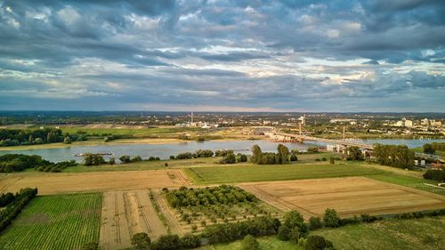 High angle view of landscape against sky