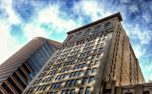Low angle view of buildings against sky