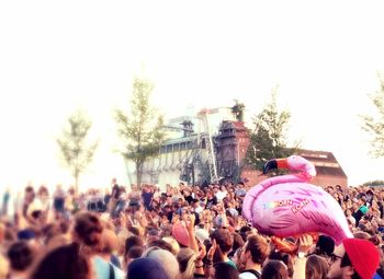 People in amusement park