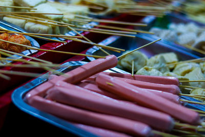 Close-up of colorful ribbons