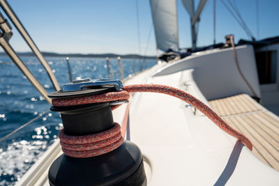 Sailboat sailing on sea