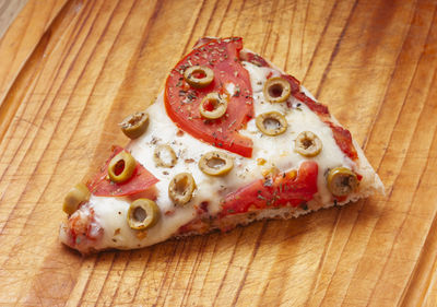 Close-up of pizza on table