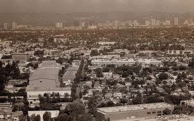 High angle view of city