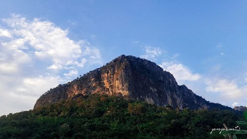 Low angle view of mountain against sky