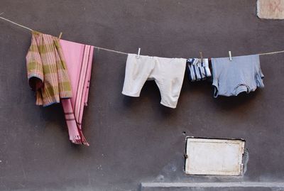 Clothes drying on clothesline