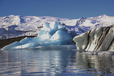 Iceberg in sunny day in jokulsarlon lagoon, iceland.