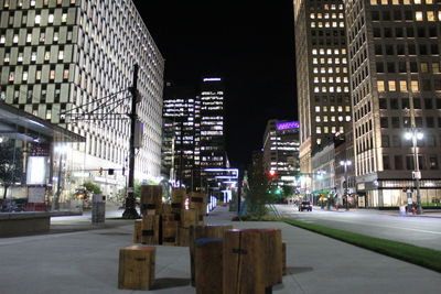 Illuminated city at night