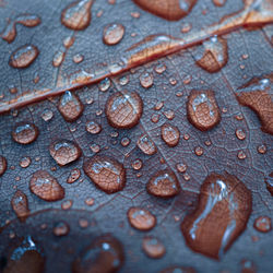 Full frame shot of wet leaves