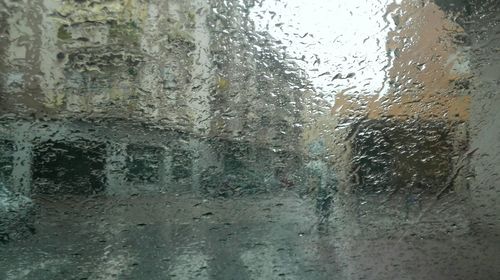 Close-up of water drops on glass