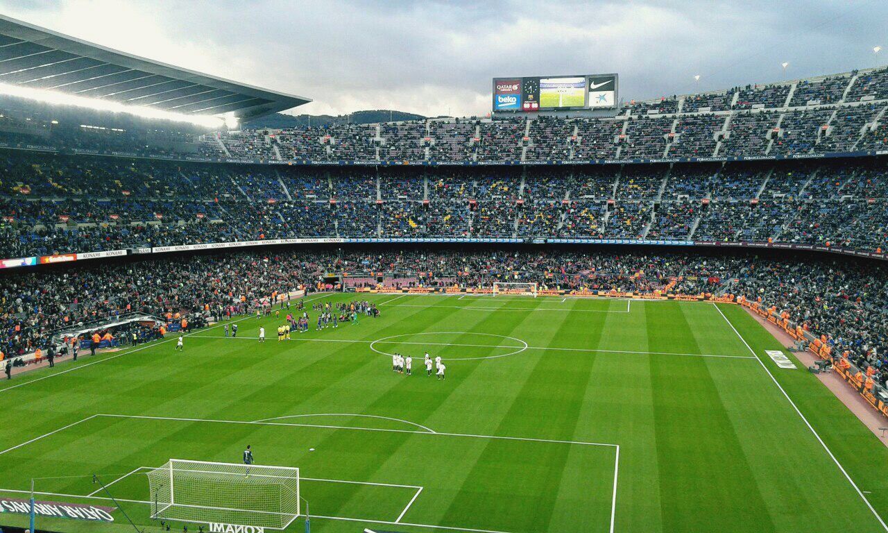 HIGH ANGLE VIEW OF SOCCER FIELD