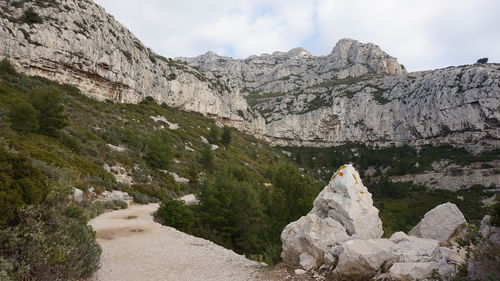 Scenic view of mountains against sky