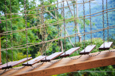 View of fence against trees