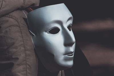 Close-up of woman wearing mask