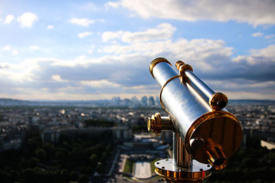 Close-up of cityscape against sky