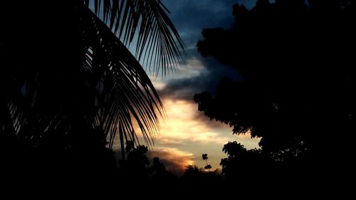 Low angle view of cloudy sky during sunset