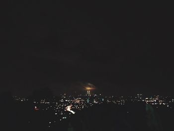 Illuminated cityscape at night