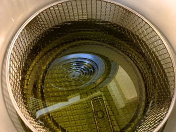 High angle view of spiral staircase