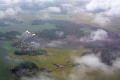 Aerial view of landscape against sky