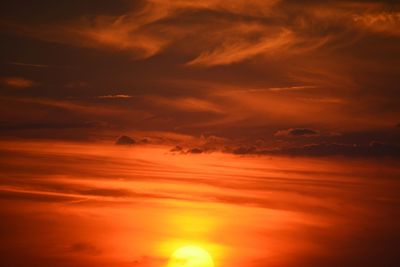 Low angle view of orange sky during sunset