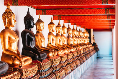 Buddha statue in temple outside building