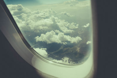 Close-up of airplane window