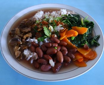 Close-up of meal served in bowl