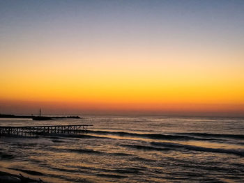 Scenic view of sea during sunset