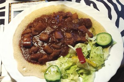 Close-up of served food