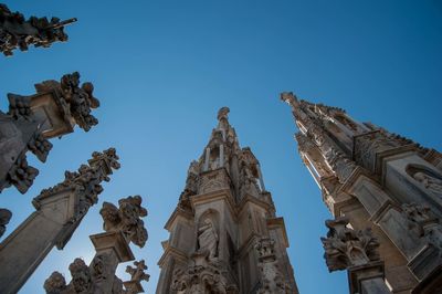 Low angle view of statue against clear sky