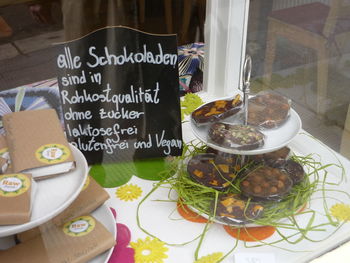 Close-up of food on table