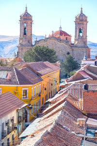 View of clock tower in city