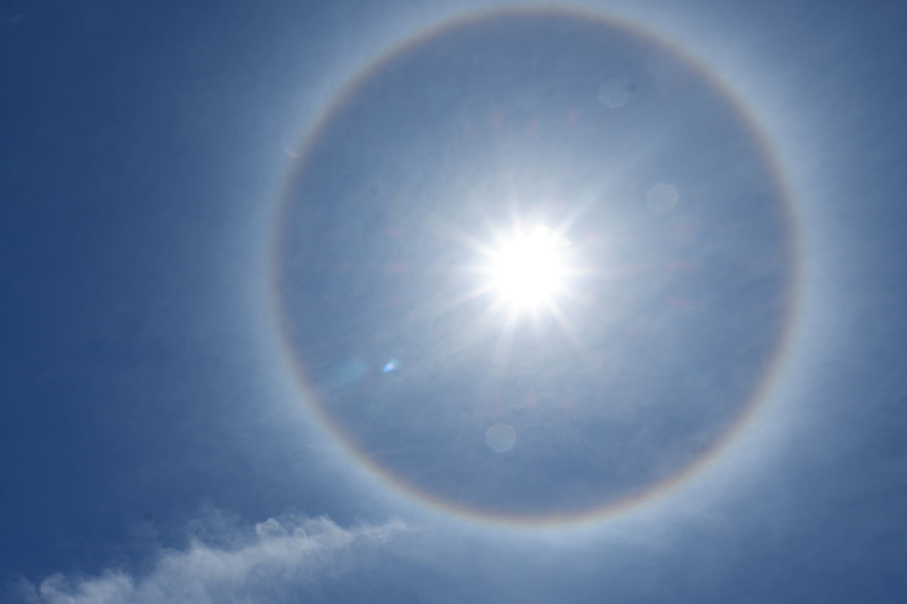 LOW ANGLE VIEW OF SUN IN SKY