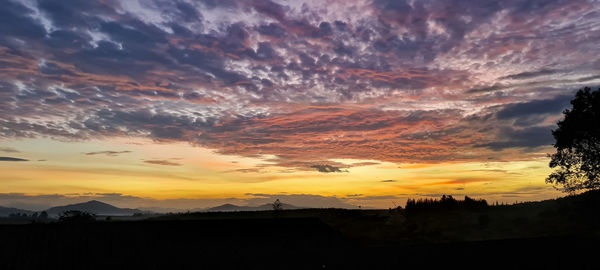 Scenic view of dramatic sky during sunset