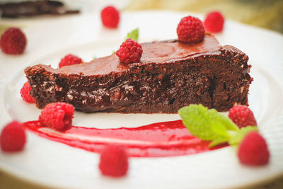 Close-up of cake in plate