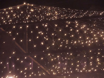 Low angle view of fireworks against sky at night