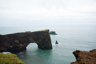 Reynisfjara lava beach view, south iceland landscape. vik black beach