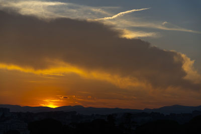 Scenic view of dramatic sky during sunset
