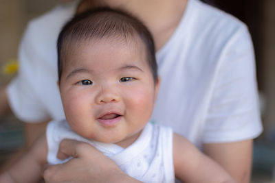 Close-up portrait of cute baby