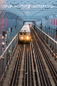 High angle view of railroad station platform