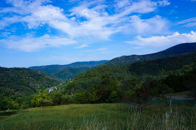 Scenic view of mountains against sky
