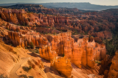 Aerial view of rock formations