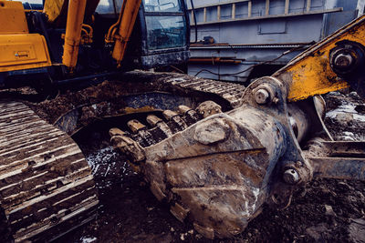 Close-up of abandoned truck