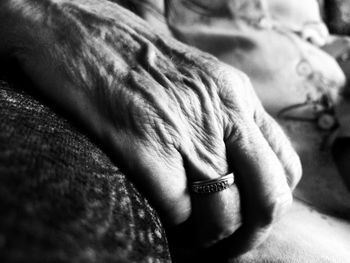 Close-up of couple hands